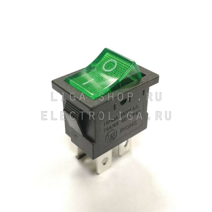 Переключатель KCD1-104/N 12v зеленый