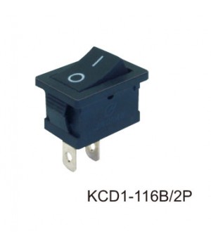 Переключатель KCD1-116B/2P черный