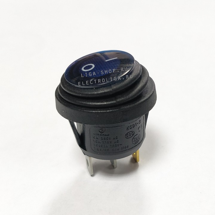 Переключатель KCD1-201/3PN FS 220V Синий