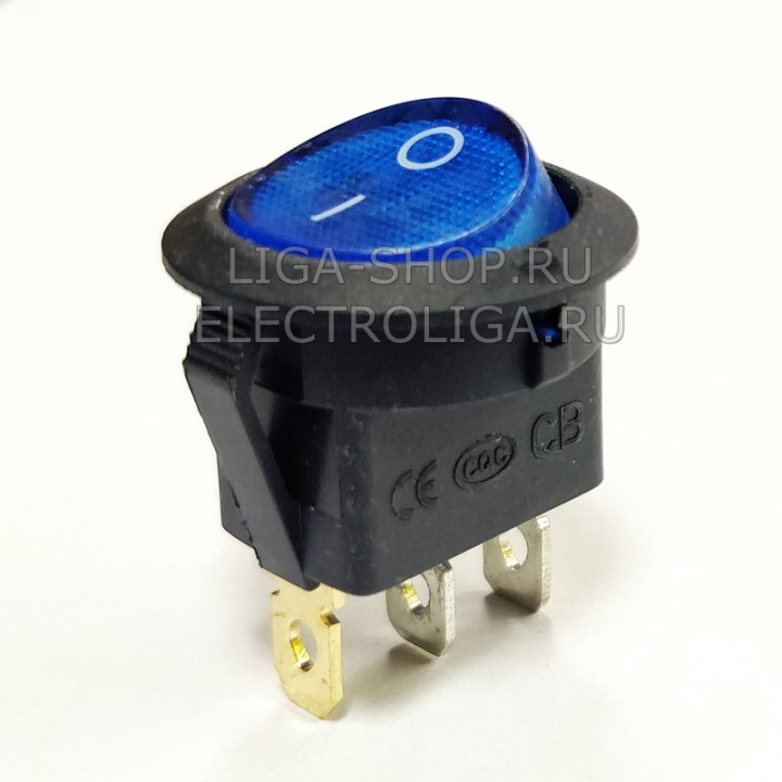 Переключатель KCD1-202/N 12v синий