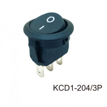 Переключатель KCD1-204/3P черный