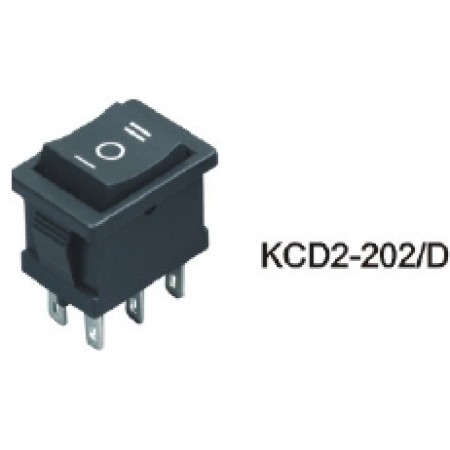 Переключатель KCD2-202/6P D 2.8 черный