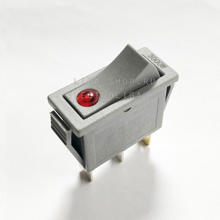 Переключатель KCD3-101/MN 220V Серый-Красный