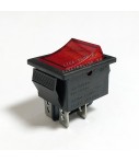Переключатель KCD4-101/4PN 220V красный без разметки