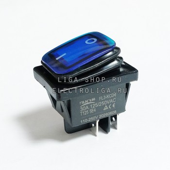 Переключатель KCD4-130/4PN FS 30A Синий