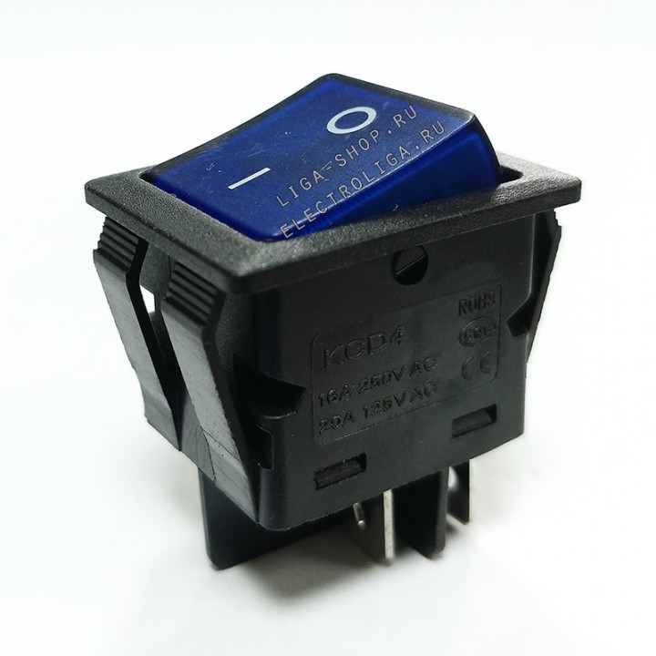 Переключатель KCD4-201/4PN FS Синий
