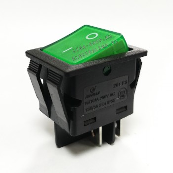 Переключатель KCD4-201/4PN FS 220V Зеленый