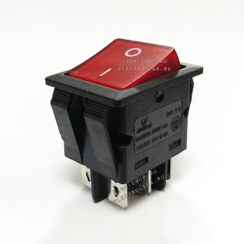 Переключатель KCD4-201/6PN FS Красный