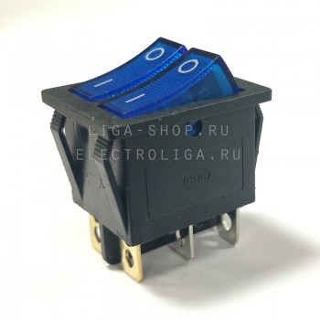 Переключатель KCD4-202/N 12V синий