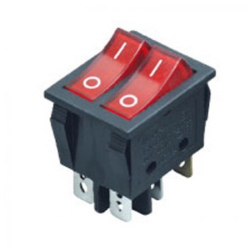 Переключатель KCD4-202/N 12V красный