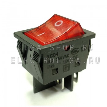 Переключатель KCD4-30A/N 30A красный