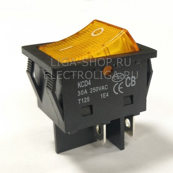 Переключатель KCD4-30A/N 30A желтый
