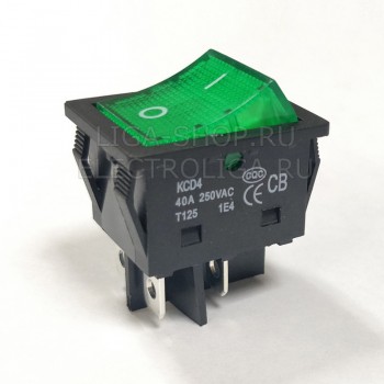 Переключатель KCD4-40A/N 40A зеленый