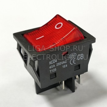 Переключатель KCD4-40A/N 40A красный