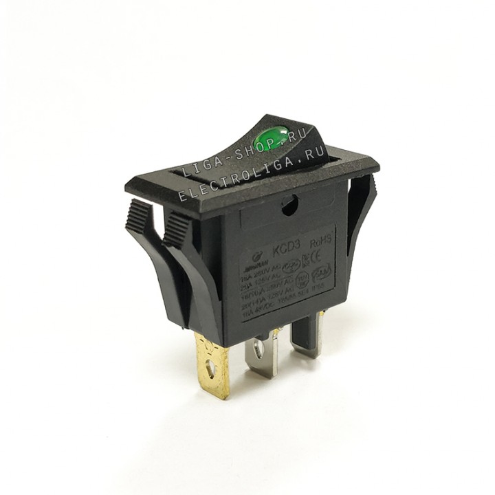 Переключатель KCD6-101/MN 12V Зеленый