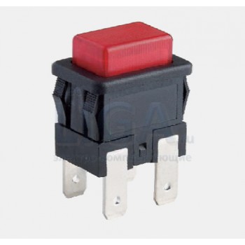 Кнопка SC-7097 неон 220v без фиксации красный