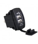Гнездо USB авто, квадратное 3.1A зеленый