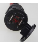 Гнездо USB авто с вольтметром 4.2A, зеленый